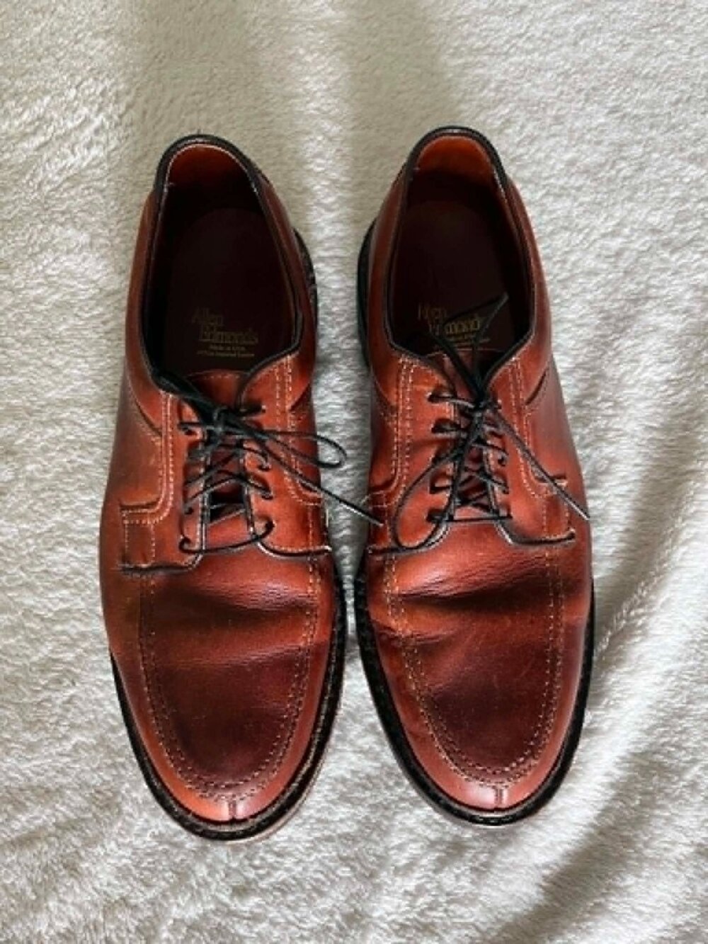 Allen Edmonds Wilbert Shoes in Chili Brown Leather with a split Moc Toe size 9D